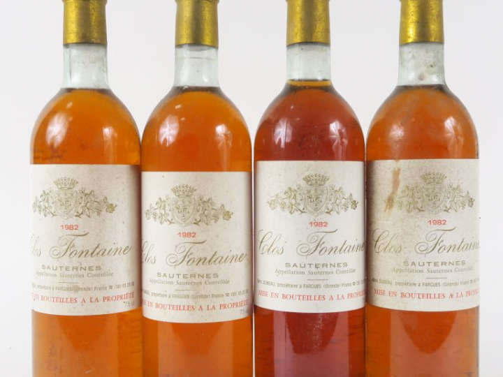 4 BOUTEILLES CLOS FONTAINE SAUTERNES - 1982 - BG