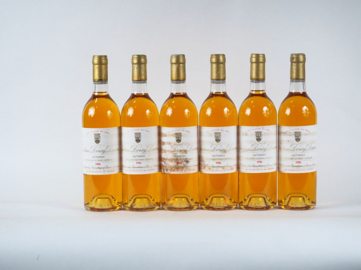 6 BOUTEILLES CHÂTEAU DOISY DAENE CC SAUTERNES - 1986 - BG/5 ETLA/1 ELA