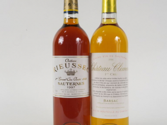Vente aux enchères 2 BOUTEILLES 1er CC SAUTERNES : 1 CHATEAU CLIMENS 1996 - 1 CHÂTEAU RIE
