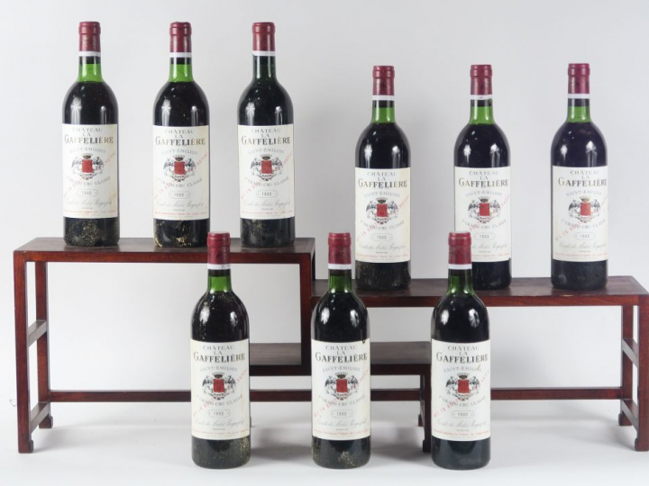 9 BOUTEILLES CHÂTEAU LA GAFFELIERE 1er GCC ST EMILION - 1980 - CBO - L
