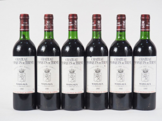 Vente aux enchères 6 BOUTEILLES CHÂTEAU MARQUIS DE TERME GCC MARGAUX - 1983 - CBO - 3 BG/