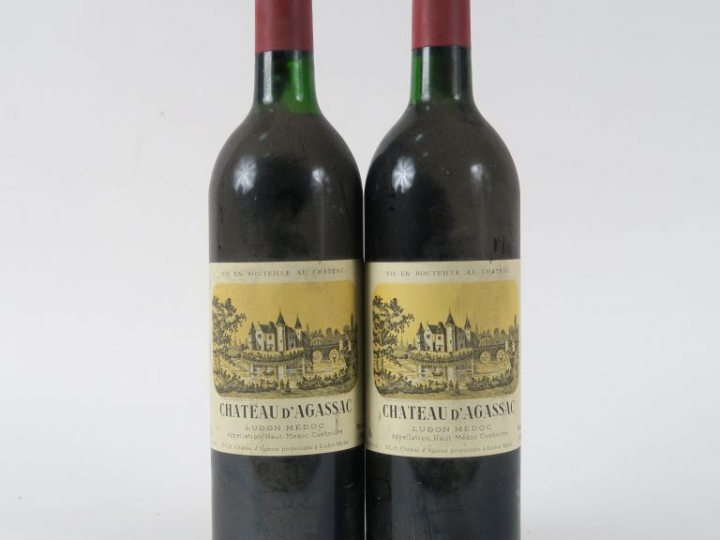 2 BOUTEILLES CHÂTEAU D'AGASSAC MEDOC - 1986 - BG