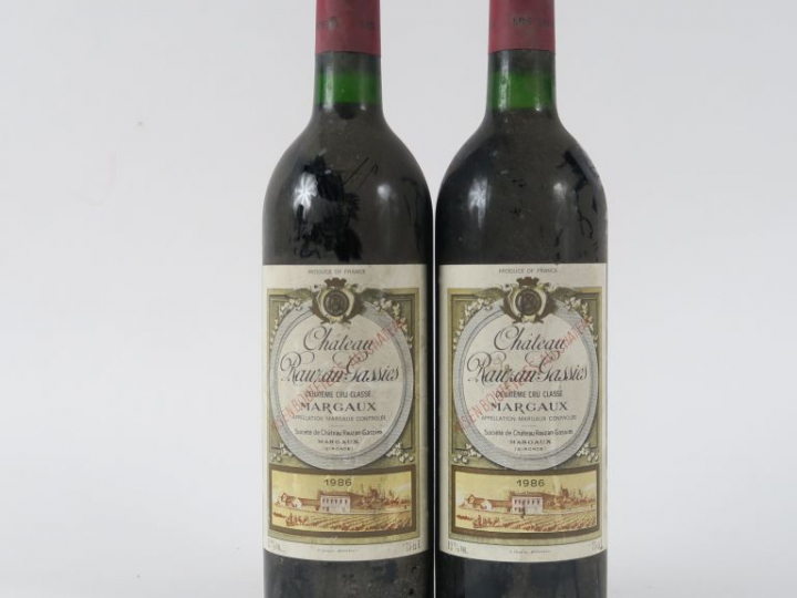 2 BOUTEILLES CHÂTEAU RAUZAN GASSIES GCC MARGAUX - 1986 - BG
