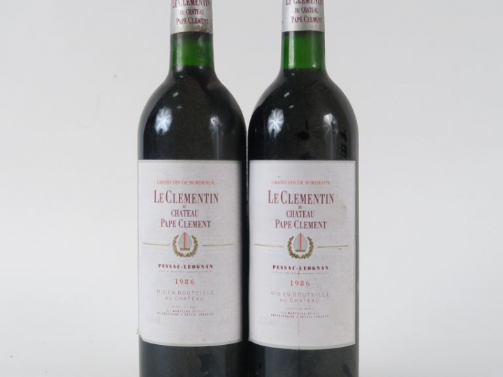 2 BOUTEILLES LE CLEMENTIN DE PAPE CLEMENT GRAVES - 1986