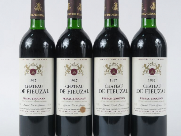 4 BOUTEILLES CHÂTEAU DE FIEUZAL GCC GRAVES - 1987 - BG