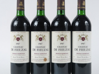 Vente aux enchères 4 BOUTEILLES CHÂTEAU DE FIEUZAL GCC GRAVES - 1987 - BG