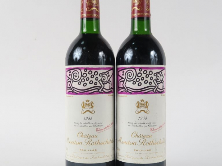 2 BOUTEILLES CHÂTEAU MOUTON ROTHSCHILD 1er GCC PAUILLAC - 1988 - LB