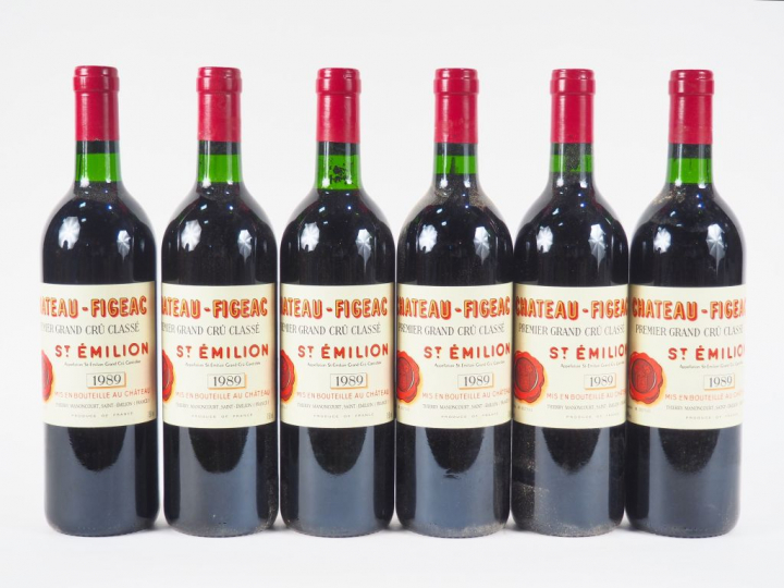 6 BOUTEILLES CHÂTEAU FIGEAC 1er GCC ST EMILION - 1989 - CBO - BG