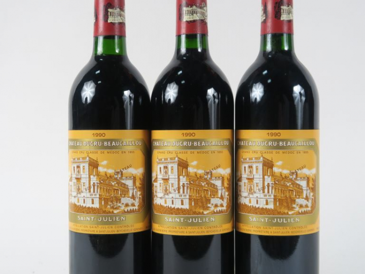 3 BOUTEILLES CHÂTEAU DUCRU BEAUCAILLOU GCC ST JULIEN - 1990 - BG++