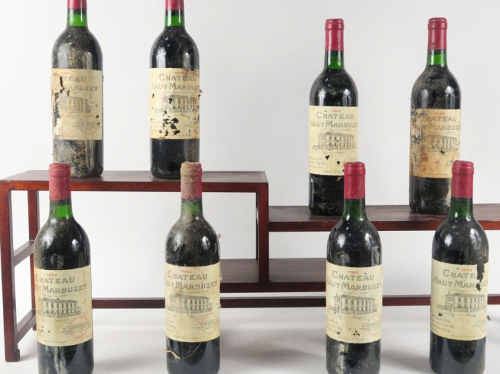 8 BOUTEILLES CHÂTEAU HAUT MARBUZET ST ESTEPHE - 1992 - BG/EA