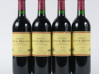 Vente aux enchères 4 BOUTEILLES CHÂTEAU LYNCH MOUSSAS GCC PAUILLAC - 1993