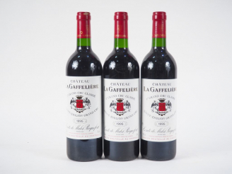 Vente aux enchères 3 BOUTEILLES CHÂTEAU LA GAFFELIERE 1er GCC ST EMILION - 1995 - BG