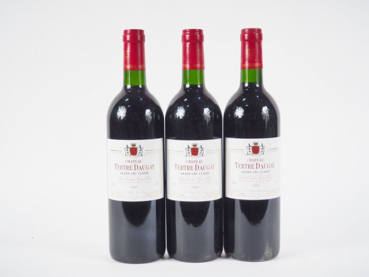 3 BOUTEILLES CHÂTEAU TERTRE DAUGAY GCC ST EMILION - 1995 - BG