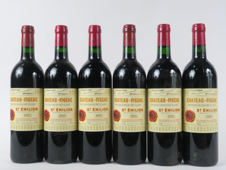 6 BOUTEILLES CHÂTEAU FIGEAC 1er GCC ST EMILION - 1995 - 50e MILLÉSIME