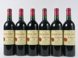 Vente aux enchères 6 BOUTEILLES CHÂTEAU FIGEAC 1er GCC ST EMILION - 1995 - 50e MILLÉSIME
