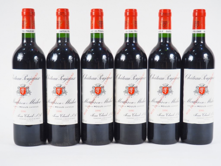 6 BOUTEILLES CHÂTEAU POUJEAUX CB MOULIS - 1996 - CBO