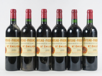 Vente aux enchères 6 BOUTEILLES CHÂTEAU FIGEAC 1er GCC ST EMILION - 1998
