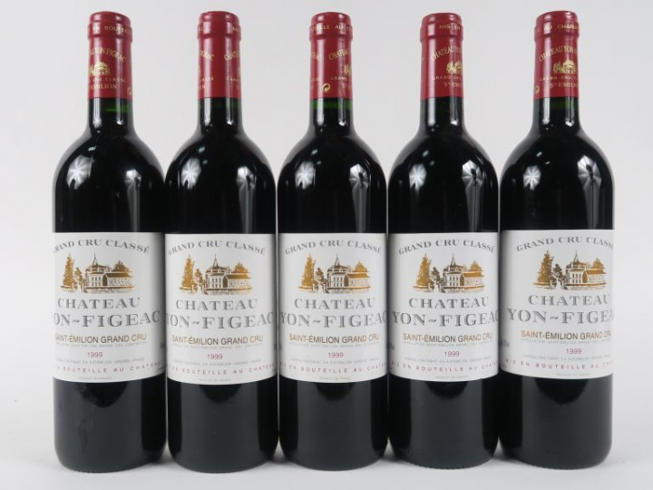 5 BOUTEILLES CHÂTEAU YON FIGEAC GC ST EMILION - 1999