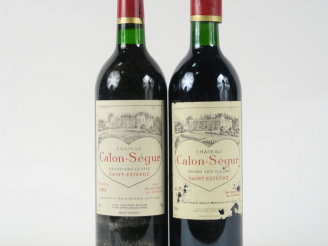 Vente aux enchères 2 BOUTEILLE CHÂTEAU CALON SEGUR GCC ST ESTEPHE : 1 de 1992 BG/ELA/CAPS