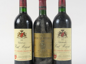 Vente aux enchères 3 BOUTEILLES : 1 CHÂTEAU LA RENAISSANCE POMEROL 1986 BG - 2 CHÂTEAU HA