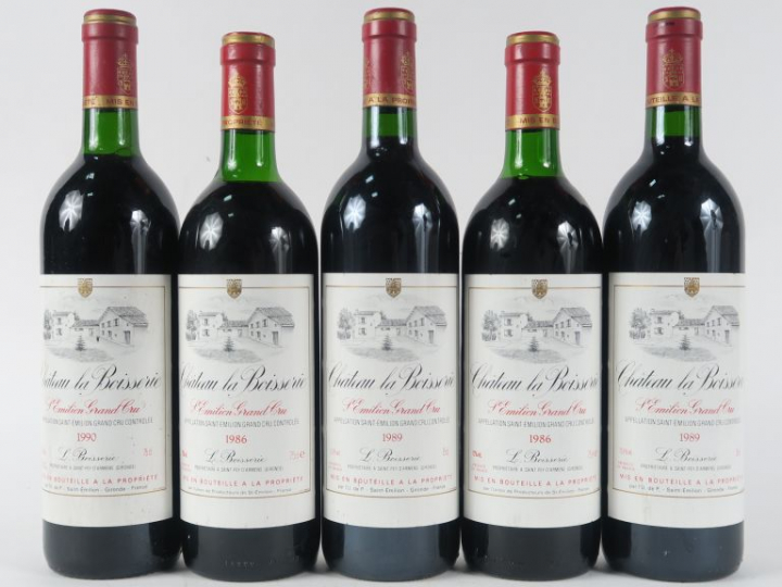 5 BOUTEILLES CHÂTEAU LA BOISSERIE GC ST EMILION : 2 de 1986 LB - 2 de 
