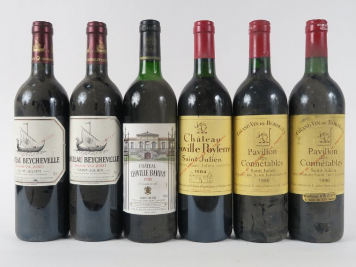 6 BOUTEILLES ST JULIEN : 2 CHÂTEAU BEYCHEVELLE GCC 2001 - 1 CHÂTEAU LE