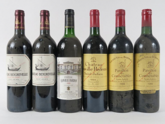 Vente aux enchères 6 BOUTEILLES ST JULIEN : 2 CHÂTEAU BEYCHEVELLE GCC 2001 - 1 CHÂTEAU LE