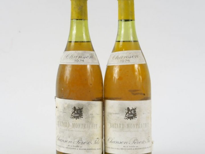 2 BOUTEILLES BATARD MONTRACHET GC CHANSON - 1974