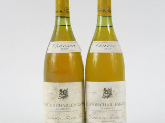 Vente aux enchères 2 BOUTEILLES CORTON CHARLEMAGNE GC CHANSON - 1977