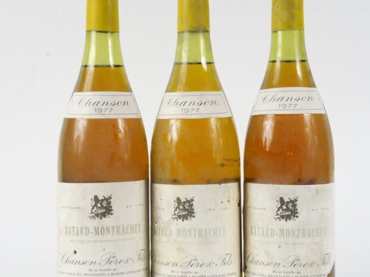 3 BOUTEILLES BATARD MONTRACHET GC CHANSON - 1977