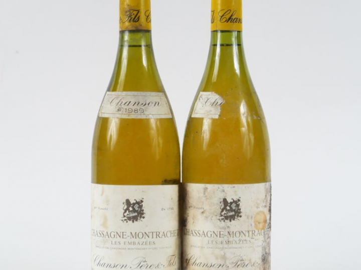 2 BOUTEILLES CHASSAGNE MONTRACHET 'LES EMBAZEES' CHANSON - 1989 - 1 PR