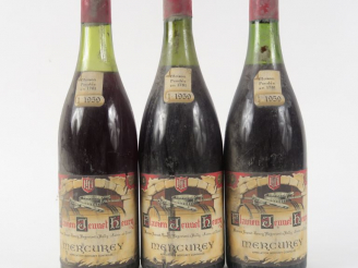 Vente aux enchères 3 BOUTEILLES MERCUREY FLAVIEN JEUNET HENRY - 1959 - 4 CM