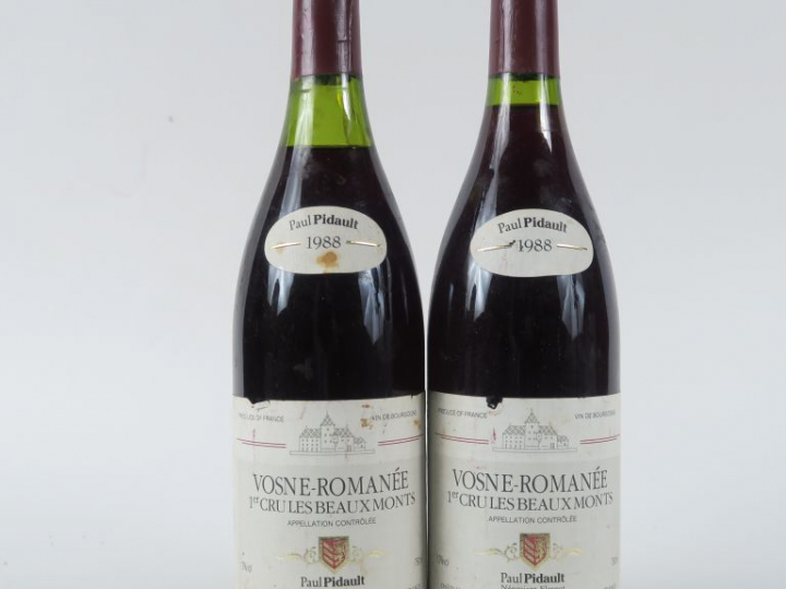 2 BOUTEILLES VOSNE ROMANEE 1er CRU 'LES BEAUX MONTS' PAUL PIDAULT - 19