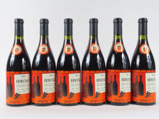 Vente aux enchères 6 BOUTEILLES ERMITAGE 'CUVÉE CATHELIN' JEAN LOUIS CHAVE - 1991 - CBO -
