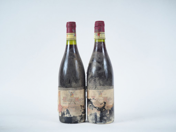 2 BOUTEILLES CÔTE ROTIE J. VIDAL FLEURY - EA/NM/BS/1 CAPS DÉCOUPÉE