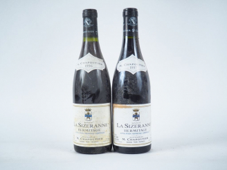 Vente aux enchères 2 BOUTEILLES HERMITAGE 'LA SIZERANNE' M. CHAPOUTIER - 1 de 1996 - 1 de