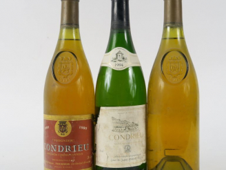 Vente aux enchères 3 BOUTEILLES CONDRIEU : 2 DELAS 1980 (1 PRÉSUMÉE) - 1 CAVE ST DESIRAT 