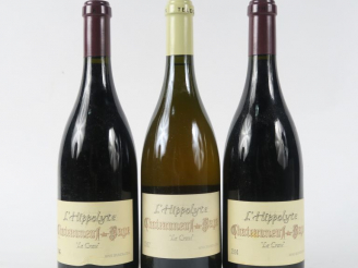 Vente aux enchères 3 BOUTEILLES CHATEAUNEUF DU PAPE L'HYPPOLYTE 'LA CRAU' HENRI BRUNIER  