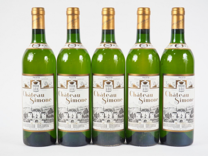 5 BOUTEILLES CHÂTEAU SIMONE 'PALETTE' BLANC - 1987 - BG