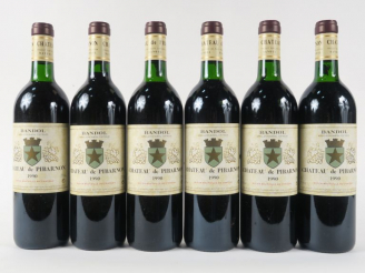 Vente aux enchères 6 BOUTEILLES CHÂTEAU DE PIBARNON BANDOL - 1990 - CBO - 2 BG/3 LB