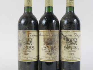 Vente aux enchères 3 BOUTEILLES DOMAINE TEMPIER BANDOL - 2000 - BG+/ET