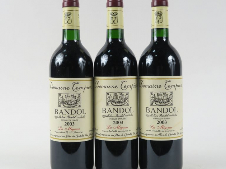 3 BOUTEILLES DOMAINE TEMPIER 'LA MIGOUA' BANDOL - 2003