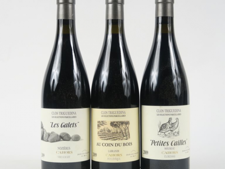 3 BOUTEILLES CLOS TRIGUEDINA JEAN LUC BALDES 2009 : 1 LES PETITES CAIL