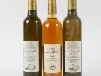 Vente aux enchères 3 BOUTEILLES (50 cl) ROBERT PLAGEOLLES   FILS : 2 ONDENC 1995 - 1 VIN 