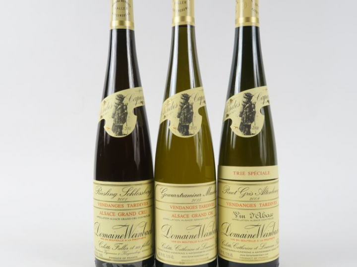 3 BOUTEILLES VENDANGES TARDIVES DOMAINE WEINBACH FALLER CLOS DE CAPUCI