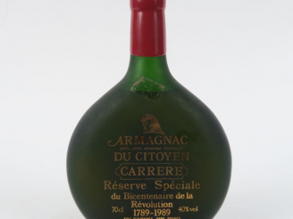 Vente aux enchères 1 BOUTEILLE ARMAGNAC CARRERE 'RESERVE SPECIALE DU BICENTENAIRE DE LA R