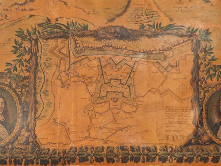 Grande carte XVIIème "le siège d'Arras levé par la défaite des ennemis