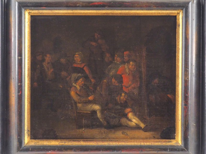 Egbert VAN HEEMSKERCK (attribué à). "Danseurs dans une auberge" Huile 