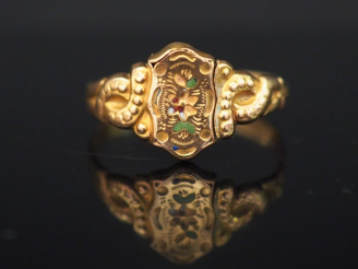 Vente aux enchères Bague 1900 en or.  Poids : 1,40 g