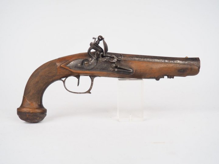 Pistolet d'arçon à silex 1er Empire par Offrey fils comme en atteste l